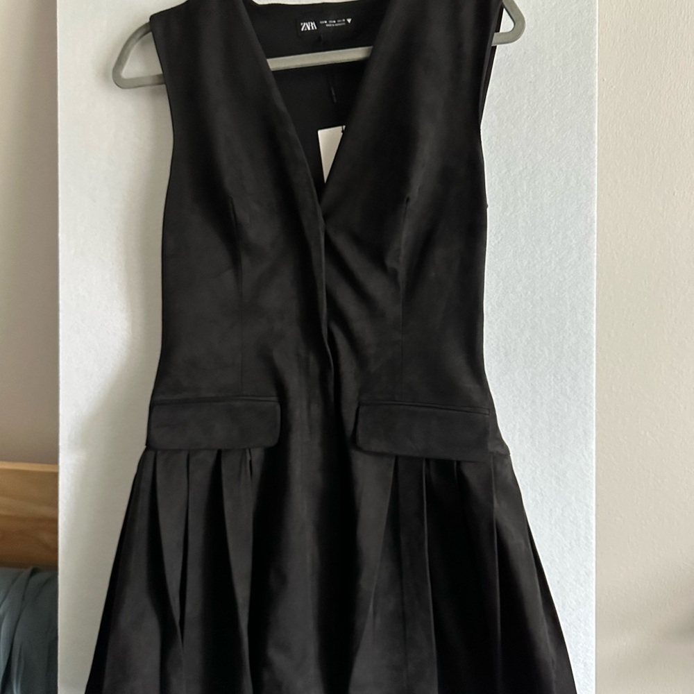 NWT Zara Black Sleeveless Vest Dress